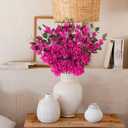 10PCS Artificial Flowers Bougainvillea Vines 29.50" Silk Bougainvillea Branches Deep Pink Faux Bougainvillea Long Stem Fake Flowers for Home Garden DIY Decor Wedding Centerpieces (Deep Pink)