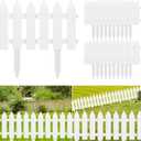 ELECLAND White Plastic Garden Fence with 22 Pieces, Picket Fence Edgings for Lawn, Flowerbeds, Plant Borders, Decorative Yard