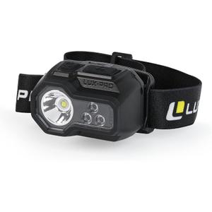 LUXPRO Ultra Bright Multi-Function 450 Lumen Multi-Color LED Headlamp - Portable LED Light for Up to 5 Hours of Use - Outdoor Lighting or Emergency Light with Adjustable Headband - Includes Batteries