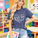 100 Days of School Shirt Women 100 Days of Doing Teacher Stuff Tshirts Teacher Appreciation Gift (Blue, XL)