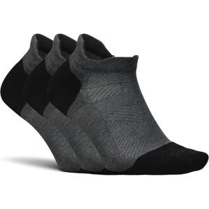 Feetures Elite Max Cushion No Show Tab - Running Socks for Men & Women, Athletic Compression Socks, Moisture Wicking (Black, L)