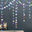 Cheerland Iridescent Party Decorations Holographic Circle Garlands Disco Theme Birthday Decorations Bachelorette Hanging Streamers Banner Graduation Decor New Year Bachelorette Euphoria Party Supplies