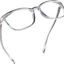 LifeArt Blue Light Blocking Glasses, Anti Eyestrain, Computer Reading Glasses,TV Glasses for Men and Women (09_nola_clear Grey), Magnification Strength: 2.5 x