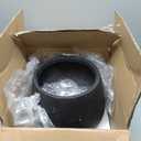 Kante Curva Series Planter, 14.8 Inch Round Concrete Garden Pot with Draiange Hole and Rubber Plug, Suitable for Indoor Plants, Home, Garden, Patio, Black