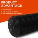 Welded Wire Fence 36inx50ft, 16GA, Mesh Size 2" x 3" Black Hardware Cloth, Chicken Wire Fence, PVC Coated Garden Border Fencing, Vinyl Coating Metal Wire Mesh for Yard, Dog Vegetable, Plant