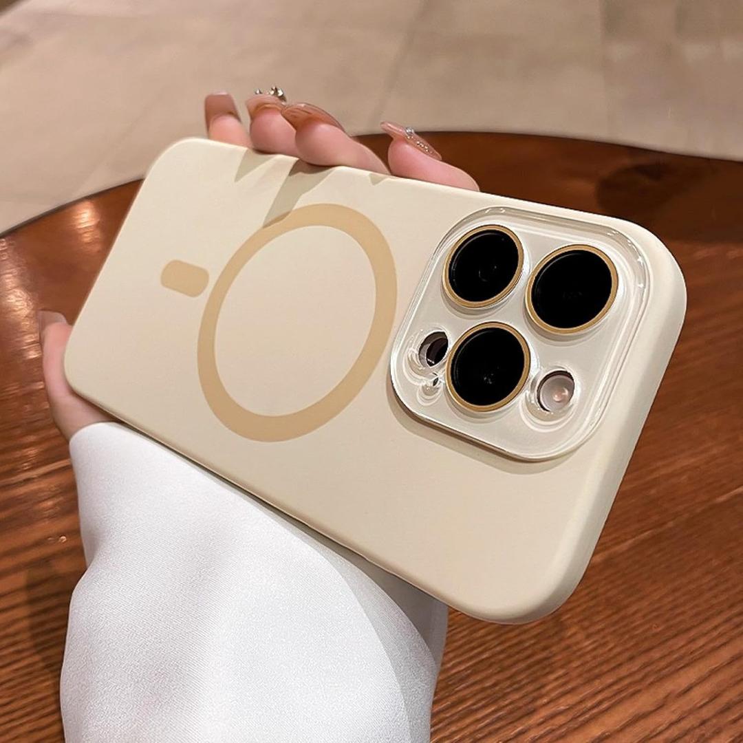 For iPhone 13 Magnetic Wireless Charger Case Camera Control Button Cover(for iPhone 13/White)