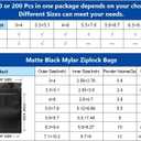 100 Pack Smell Proof Bags 3 x 4 Inch Resealable Mylar Bags Foil Pouch Bag Flat Bag Matte Black