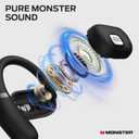 Monster AC317 Open Ear Headphones, Wireless Stereo Sound, Bluetooth 5.4 Technology, 24H Playback Battery, Crystal Clear Calls, Type-C Charging, Touch Control, Sweat Resistant Earbuds, Dark Black