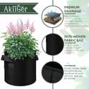 AkiiGer 10 Gallon Grow Bags, Black Fabric Pots with Handles (12 Pack)