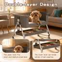 Bedside Dog Bed, Cosleeper Pet Dog Bed with Removable Washable Cushion Adjustable Height, Extension for Human Bed for Small & Medium Puppy & Cat