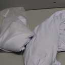 Albassa 2 Pack Cocktail Table Covers 32"x 43" Spandex Stretch Round Cocktail Tablecloths with Wavy Drapes Fitted High Top Bar Table Skirt for Wedding Party Banquet (White, 2 PCS)