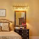 TOCHIC Bathroom Vanity Light Fixtures Over Mirror 4 Lights Gold Crystal Bathroom Wall Light Fixtures Indoor Dimmable, Farmhouse Vintage Sconces for Mirror Cabinets, Powder Room, Bedroom, 24.5 L