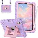 Fintie Kid-Friendly Case for iPad mini 7th Generation A17 Pro/mini 6 8.3" | Fully-Body Rugged Heavy Duty Shockproof Cover, Built-in Kickstand, Landscape & Portrait Viewing, Pencil Holder, Purple
