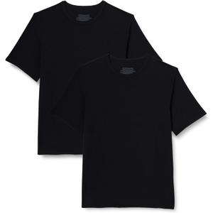 Amazon Essentials Men's Short Sleeve Super Soft Modal Crew Neck Undershirt, Pack of 2 (X-Large, Black)