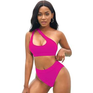 NAFLEAP High Waisted Bikini Sets Women Twist Front Top V Neck Push Up Padded Swimsuit Bathing Suits