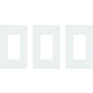 Lutron Claro Light Switch Cover Plate, 1 Gang Wallplate, for Decorator Light Switches, Rocker Light Switch Cover, Outlet Cover, Screwless Switch Plate Cover, Gloss, CW-1-WH-3, White, Pack of 3 