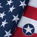 American Flag 3x5 Ft Indestructible Outdoor, Long Lasting, Heavy Duty, TearProof Polyester, Fade Resistant, High Wind US Outside Flags with Embroidered Stars, Sewn Stripes, Brass Grommets
