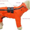 Lovelonglong Waterproof Dog Raincoat 4-Leg Full Body Dog Rain Suit with Reflective Strips & Leash Opening, Outdoor Dog Jacket for Rainy Weather L