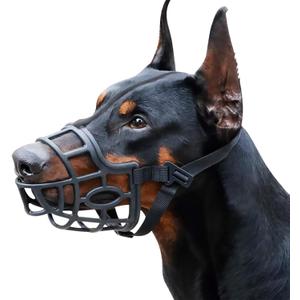 Dog Muzzle, Breathable Basket Muzzles for Small, Medium, Large and X-Large Dogs, Stop Biting, Barking and Chewing (L - Springer Spaniel, Black)
