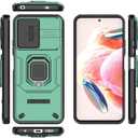 Compatible with Xiaomi Redmi Note 12 4G Bracket Shell,with Slide Camera Lens Cover Compatible with Xiaomi Redmi Note 12 4G 23021RAAEG 23021RAA2Y 23027RAD4I 23028RA60L Case Green