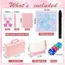 Soulchen 1.2in American Mahjong Tiles Set with Noise Reducing Mat 168 Acrylic Engraved Mahjong Game Tiles with Portable Storage Bags and 4 Dice for Adults Family Friends Collection Travel Game(Pink)