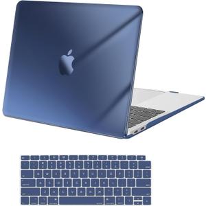 MOSISO Compatible with MacBook Air 13 inch Case M1 2021 2020 2019 2018 Release A2337 A2179 A1932 Touch ID, Plastic Hard Shell Cover&Keyboard Cover for MacBook Air 13.3 inch Case M1, Crystal Midnight