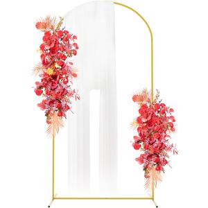 Fomcet 7.2x4FT Metal Arch Backdrop Stand Gold Wedding Arched Frame for Ceremony Birthday Party Graduation Bridal Baby Shower Anniversary Background Decoration