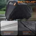 Motorcycle Cover Waterproof Outdoor, 300D Heavy Duty, UV & Rain Resistant, 3 Wind-Resistant Buckles, Dual Lock Holes, Includes Storage Bag, Fits Most Motorcycles/Scooters up to 86.6",Black