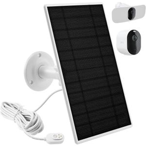 Solar Panel Charger for Arlo Camera, Power Compatible with Pro 4, Arlo Pro 5S, Pro 3, Ultra 2, and Ultra Cameras, 10ft/3m Cable, 6V4.5W (White)