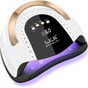 LKE 268W UV LED Nail Lamp for Pro Salon & Home Use with Auto-Sensor, White