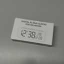 Netzu 3-in-1 Digital Clocks for Living Room with Temperature, Date & Time Display - 4 Levels Birghtness, 3 Volumes, Small & Compact Plug-in Alarm Clock for Bedroom, Office (Black)