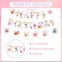 2 x Wildflower Birthday Decorations for Girls - 3 Pcs Wildflower Happy Birthday Banner Decoration Party Supplies, Garland Flower Party Decor for Women Girl