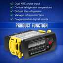PZGXS0J111 Temperature Controller 115V with 2 NTC Sensor Probes, Digital Refrigeration Controller Compatible with CAREL Refrigeration Systems for Commercial Cooler Freezer Display Case Units