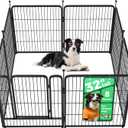 FXW Rollick Unleashed Dog Playpen for Indoor, Yard, RV Camping, 32 inch 8 Panels for Small and Medium Dogs Patented (Black)