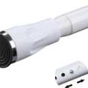 White Tension Curtian rod no drill, 42 to 100 inch Adjustable Heavy Duty black shower curtain rod for Windows bathroom Closet (40-100")