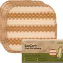 Modu 10 Pcs EcoCorn Dish Sponges Scrubbers  100% Corn Fiber, Biodegradable Dishwashing Scrub Pads for Multipurpose Household Cleaning, Odor-Free, Plastic-Free Kitchen Mesh Net (Heavy Duty 10 Count)