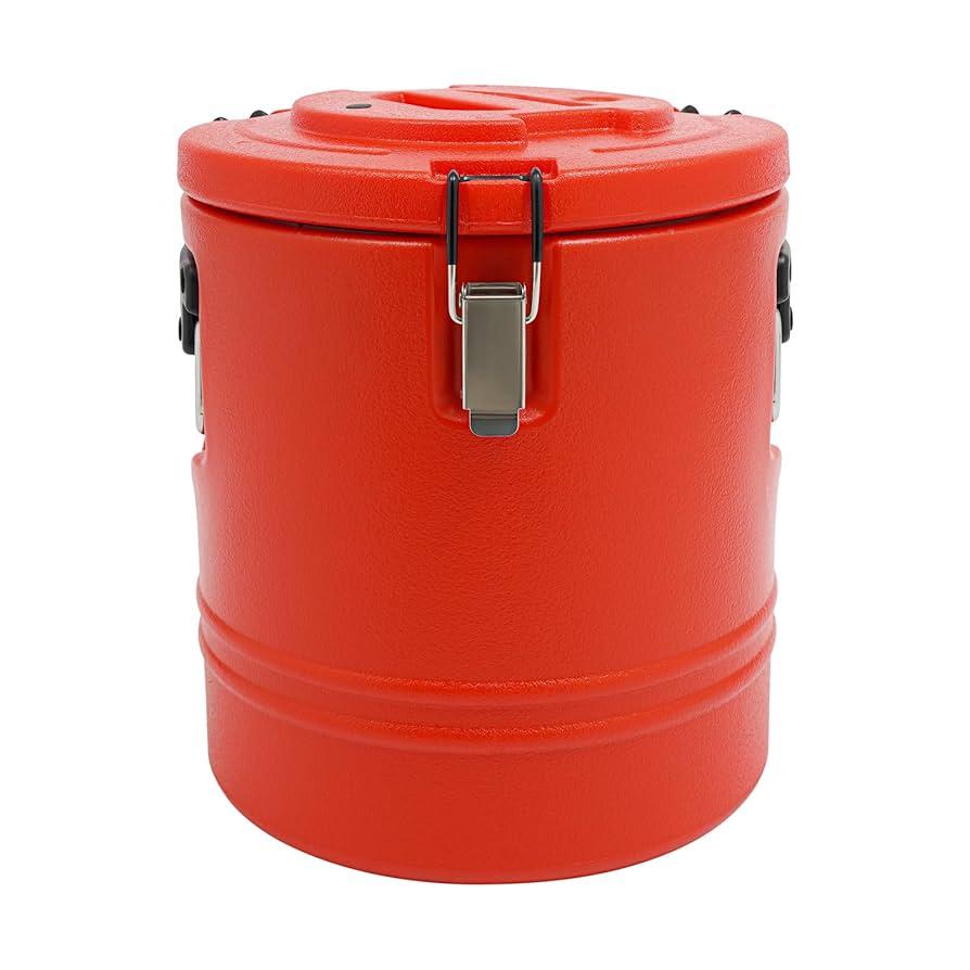 Eapmic 15 Qt Insulated Food Container, Stainless Steel Container, 15L Commercial Soup Carrier 6 Hours Heat Preservation for Hot and Cold Food Storage Restaurant Canteen Home Lunch Use (Red, 15L)