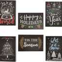 Sustainable Greetings Holiday Greeting Card with Envelope Set - Assorted Chalkboard Message Designs - 48-Pack, 4 x 6 In