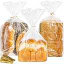NPLUX Plastic Bread bags for Homemade bread loaf bags Clear sourdough Bag with Ties for Airtight Storage of Baked Goods(200PACK, 8x18x4in) 14 Count