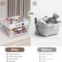 Dog Toy Box- Metal Large Dog Toy basket for Small Dog - Dog Toy Storage Bin for Pet - Personalized Large Dog Toy Basket for Puppy and Pet- Dog Toy Organizer Holder Boxes for Living Room (white)