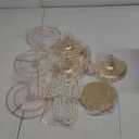 Set of 3 Gold Round Pearl Cake Stand, Dessert Table Metal Cake Display Stand Set with Pearl Pendant Wedding Birthday Cake Base Stand for Wedding Anniversary Birthday Party Celebration