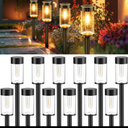 Woolmug Solar Pathway Lights, 12 Packs LED Solar Light Outdoor Waterproof, Auto On/Off Path Lights for Walkway Outside Yard Lawn Sidewalk Landscape