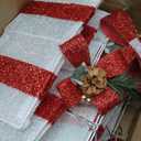 SANHSEHOME 10"8"7"6" Set of 4 Christmas Lighted Gift Boxes, 70 LED Stackable Light Up Present Boxes for Christmas Decorations Indoor Outdoor Yard Lawn Porch Home Decor(Max. 10")