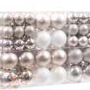 Sea Team 86 Pieces of Assorted Christmas Ball Ornaments Shatterproof Seasonal Decorative Hanging Baubles Set with Reusable Hand-held Gift Package for Holiday Xmas Tree Decorations, Champagne