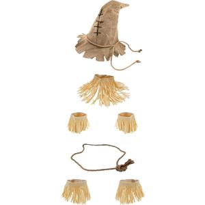 Nicky Bigs Novelties Brown Burlap Scarecrow Hat & Straw Kit Adjustable Fit Durable Thick Raffia Straw Halloween Costume 11 Piece Accessory Set for Adults Cosplay & Fall Decorations