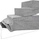 Best Pet Supplies Foldable Pet Stairs Cover for Foam Dog Ramps, Replacement Slip with Non-Slip Step Surface, Plush and Soft Fabric, Provides Paw Traction and Stability - Gray Linen, 4-Step