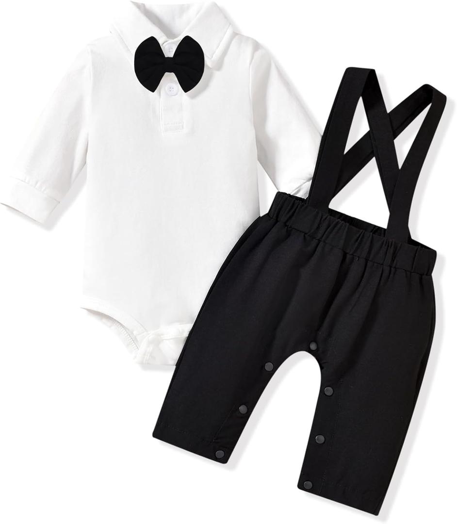 Baby Boy Gentleman Outfit (Black, 60)