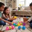 Fillable Easter Eggs 50 Pack with Colorful Bright Plastic Easter Eggs, Perfect for Easter Egg Hunt, Surprise Egg, Easter Hunt,2.25" Fillable Eggs
