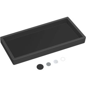 Silicone Countertop Tray  Small 7.8" Bathroom Vanity Organizer for Soap Dispenser, Lotion Bottles, Perfume, Candles, Keys  Shatterproof Sink Tray (Single - Small (7.8" x 3.9" x 0.8"), Black)