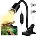 Reptile Heat Lamp Turtle Basking Light Bulbs with Cycle Timer, 360 Rotatable Dimmable Aquarium UVA UVB Reptile Light Bearded Dragon Tank Accessories 2 Pack Heat Bulbs for Turtle Lizard Snake Cage